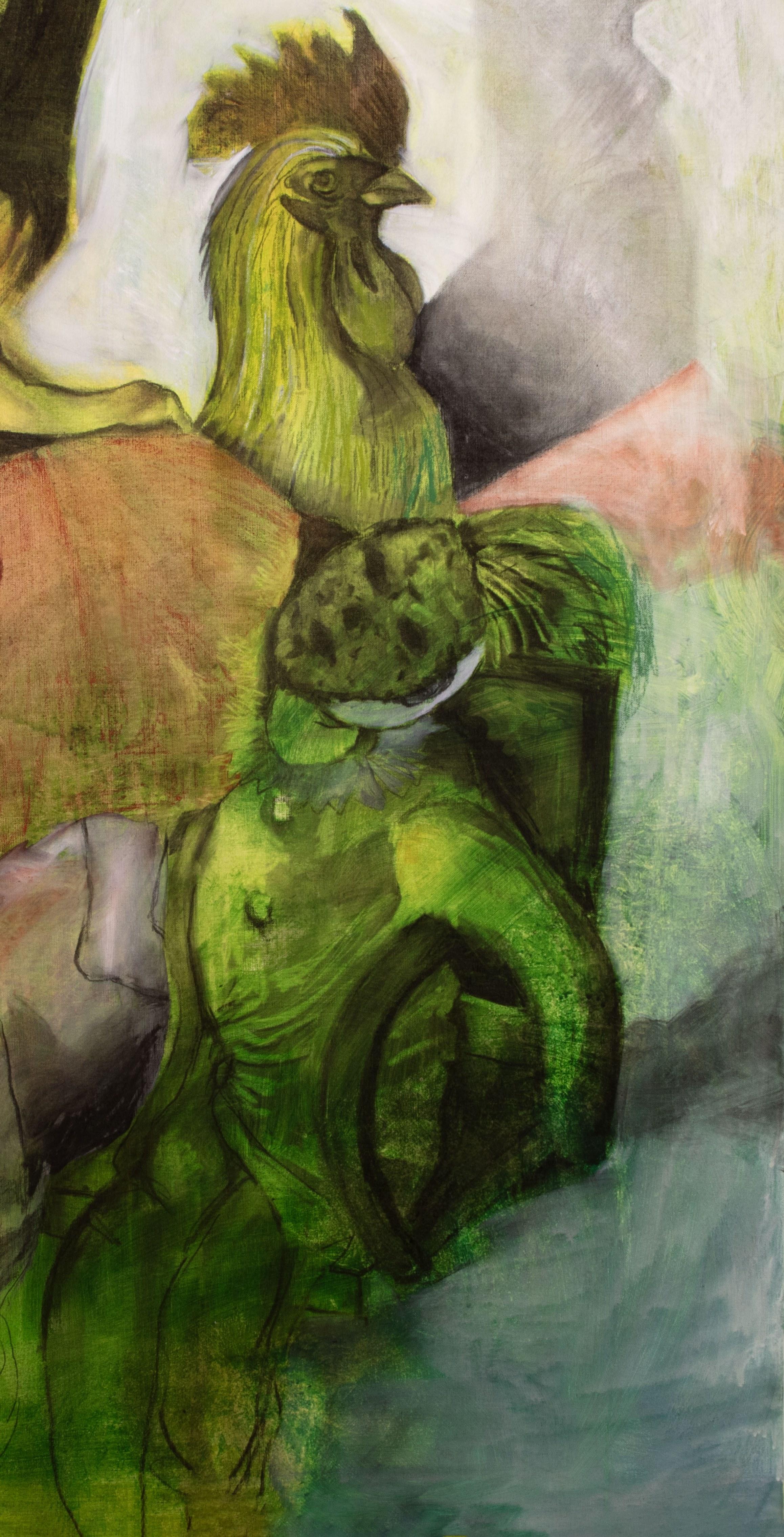 The green dream Zahra Zeinali Contemporary painting Iranian artist art animal For Sale 4
