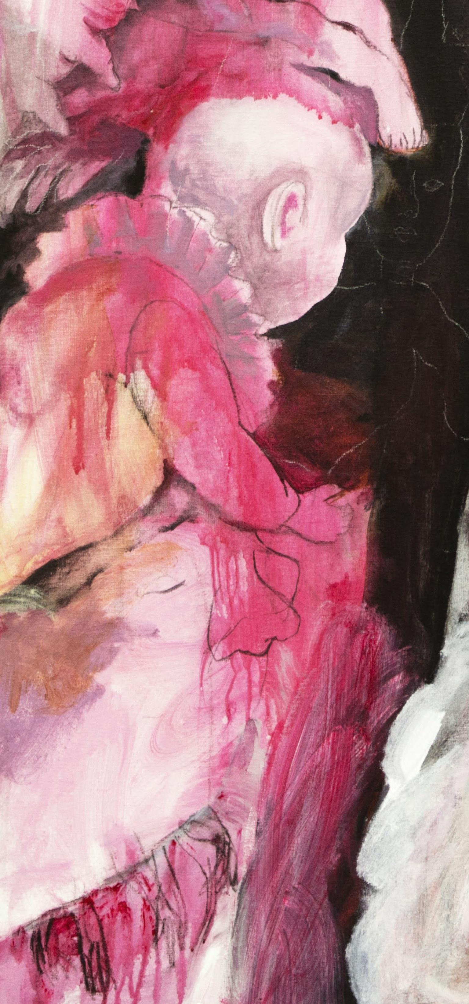 The Queen Zahra Zeinali 21. Jahrhundert Kunst Zeitgenössische Kunst Porträt Rosa Frau im Angebot 3