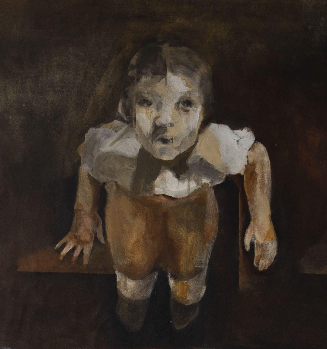 Waiting Zahra Zeinali 21. Jahrhundert Iranisches Gemälde Kinder Welt Puppe im Angebot 4