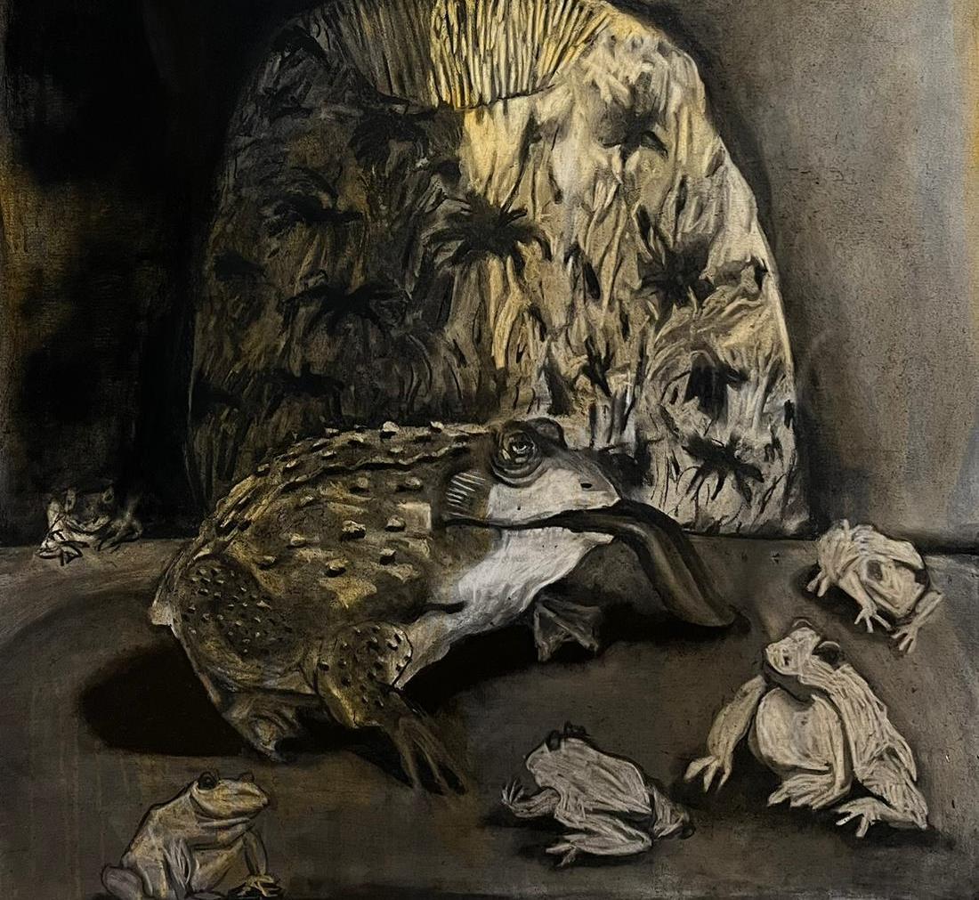 White frogs Zahra Zeinali Contemporary painting Iranian woman artist art animal For Sale 3
