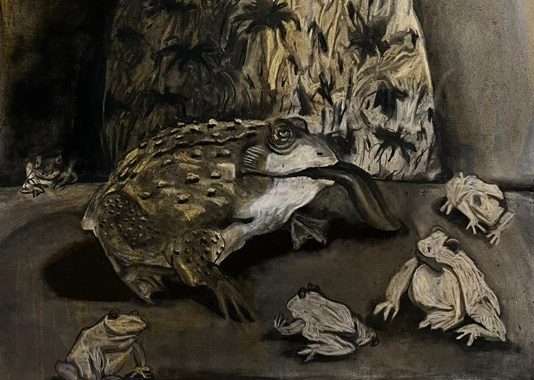 White frogs Zahra Zeinali Contemporary painting Iranian woman artist art animal For Sale 4