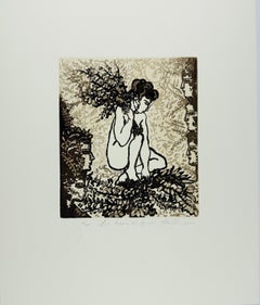 "Branches of Laurel" 2001 Signed Original Engraving Aquatint 22x18in Cuban Art