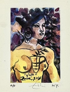 "Jarrón" 2016 Firmado Impresión de Arte Digital Original Artista Cubano