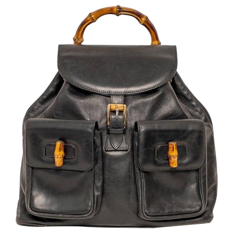 Zaino Gucci MM Bamboo Mini Pelle Nera