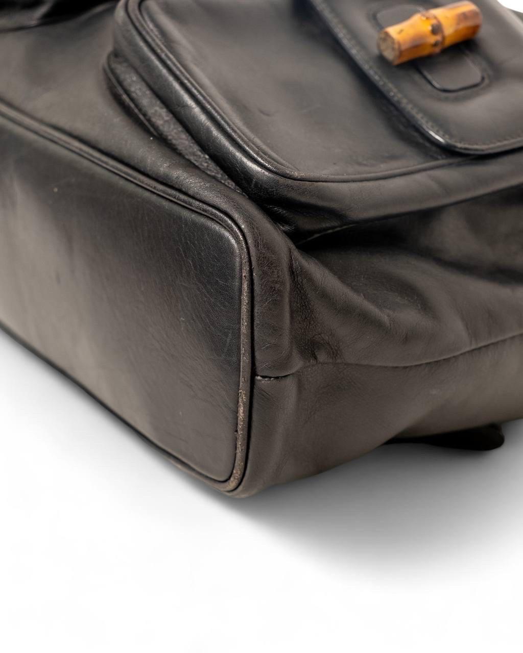 Zaino Gucci MM Bamboo Mini Pelle Nera 7