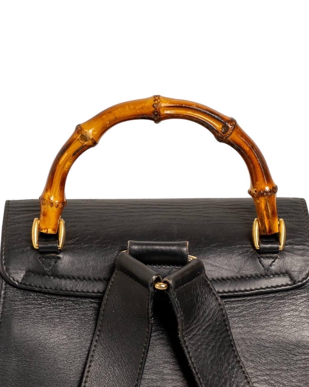 Zaino Gucci MM Bamboo Mini Pelle Nera 1