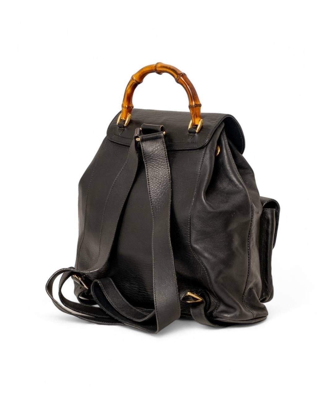 Zaino Gucci MM Bamboo Mini Pelle Nera 2