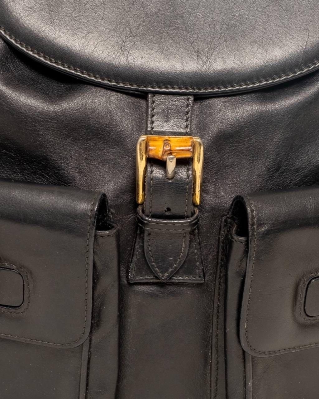 Zaino Gucci MM Bamboo Mini Pelle Nera 4