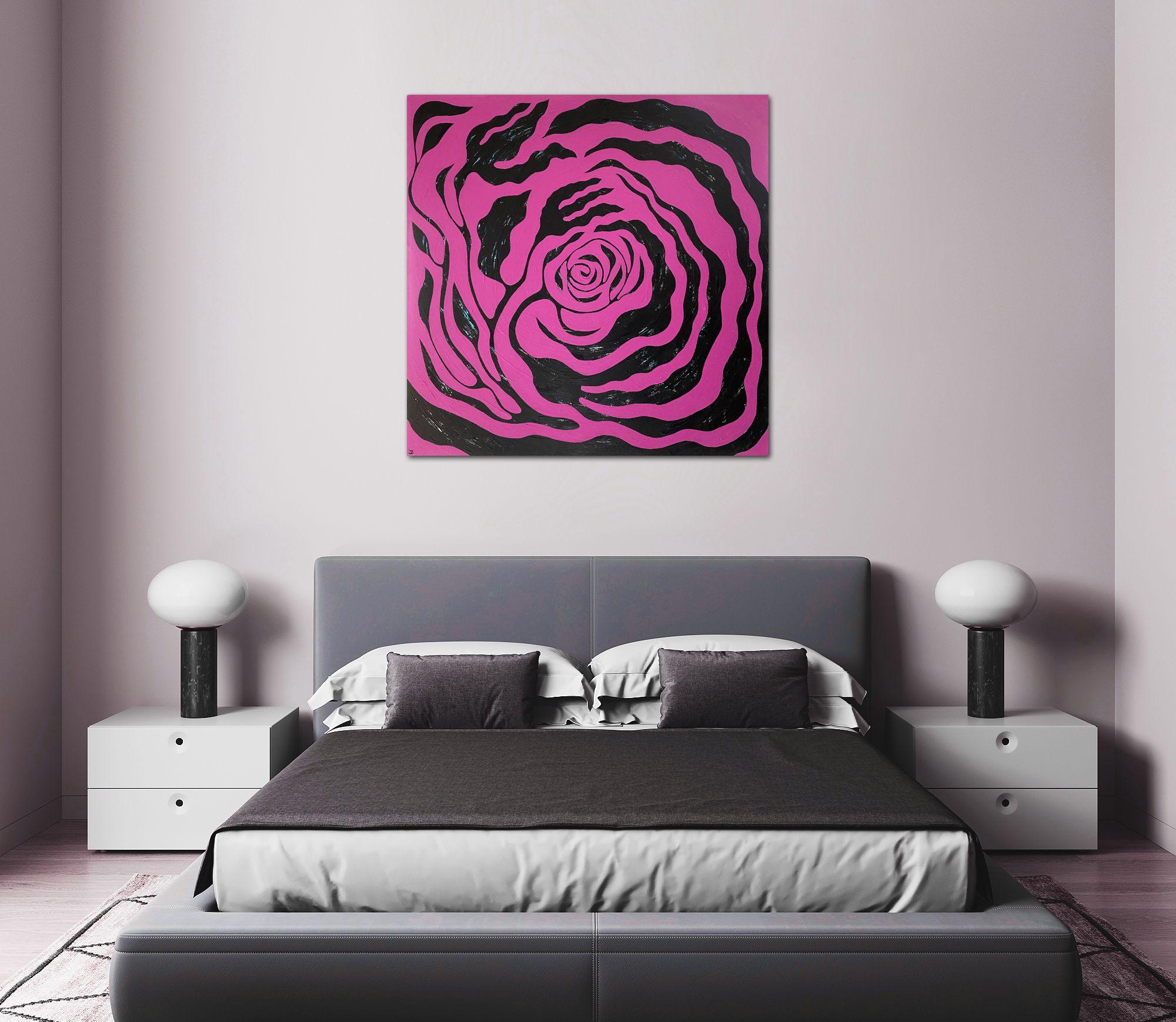 Beautiful abstract floral made in trending colors for 2023. Symphonious Flowers collection. Very rich impasto texture. Perfect romantic gift. Color of the Year 2023 is 