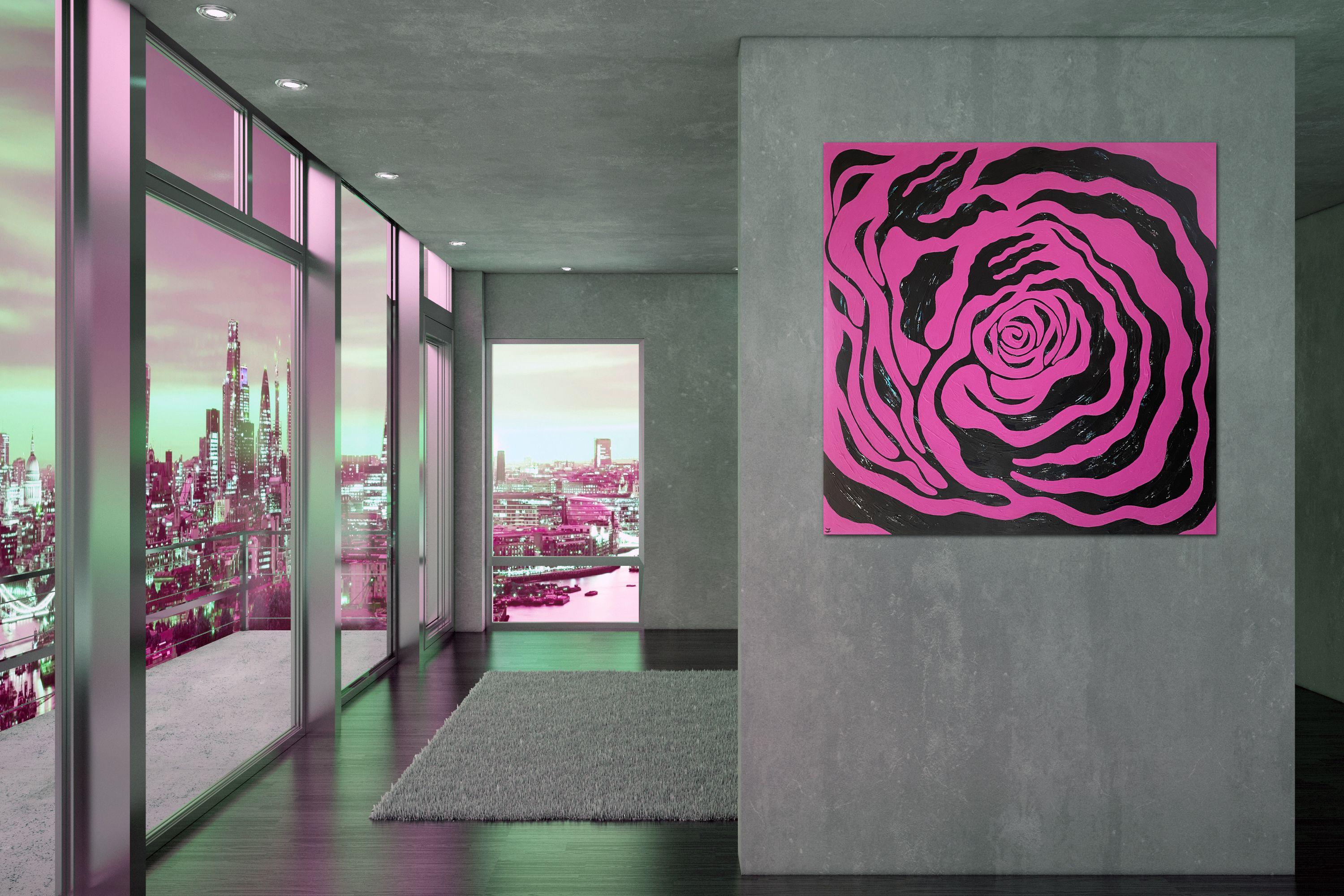 Bellissimo floreale astratto realizzato con i colori di tendenza per il 2023. Collezione Symphonious Flowers. Consistenza dell'impasto molto ricca. Un regalo romantico perfetto. Il colore dell'anno 2023 è 