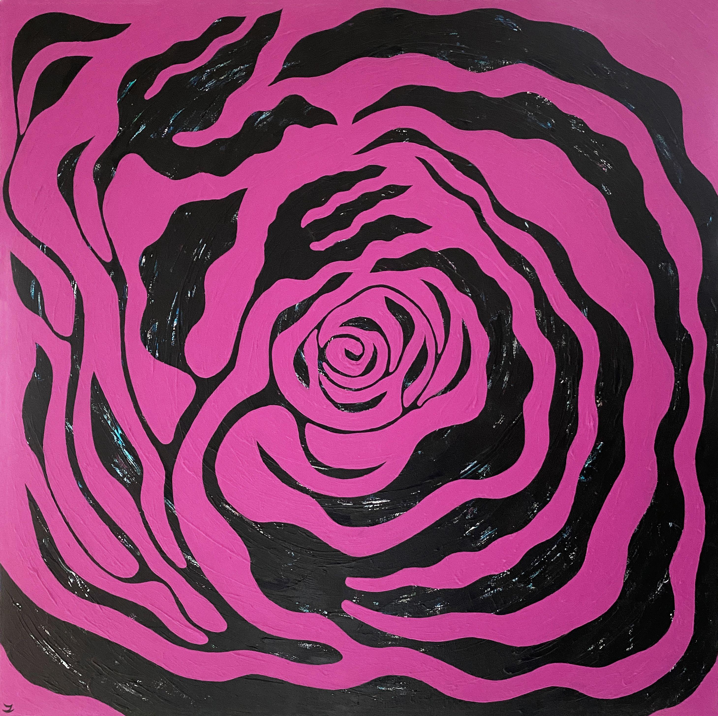 Zaira Dzhaubaeva Abstract Painting - Love Whirlpool. Symphonious Flowers Collection, Painting, Acrylic on Canvas