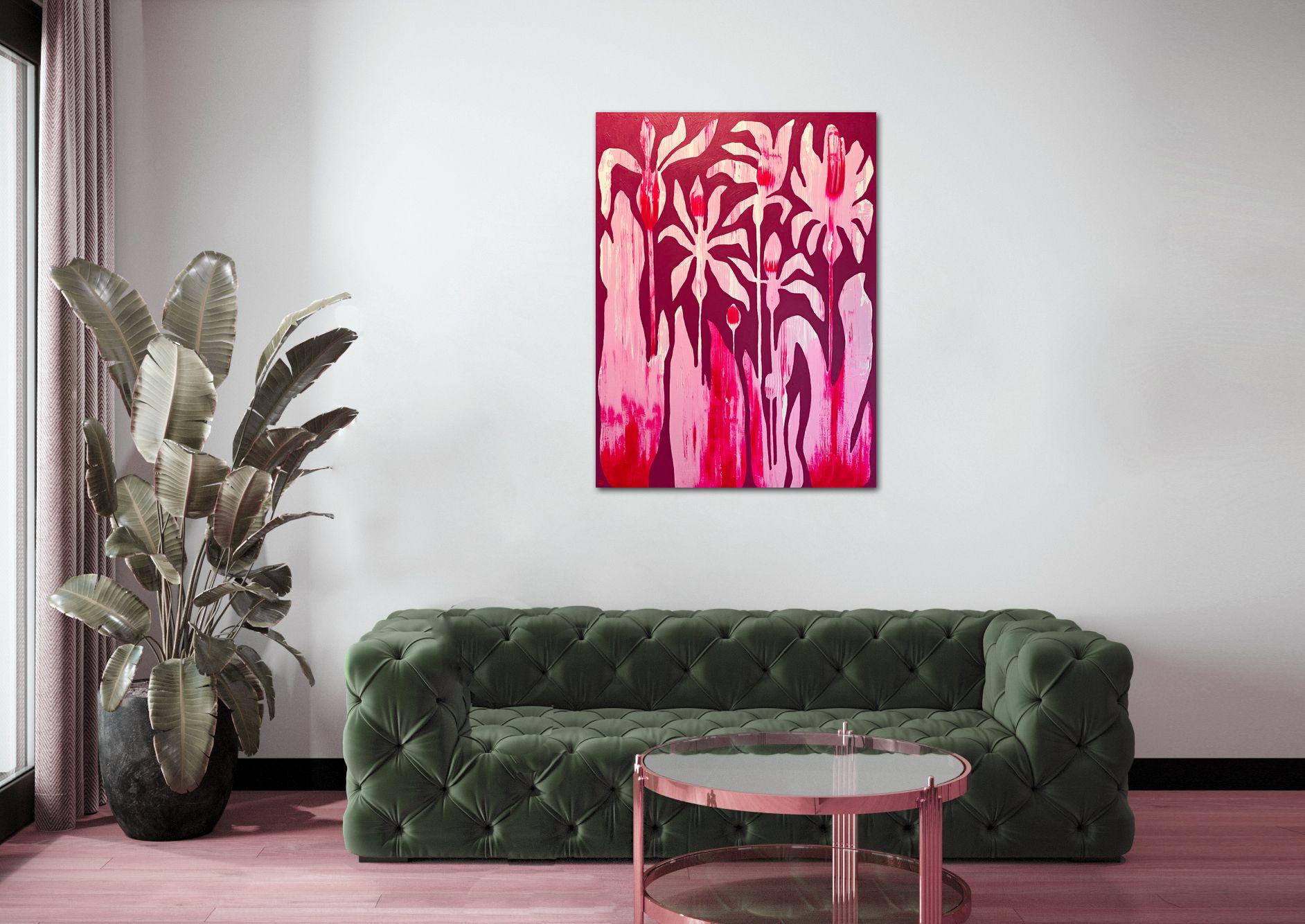 Magenta Heyday, Painting, Acrylic on Canvas For Sale 1