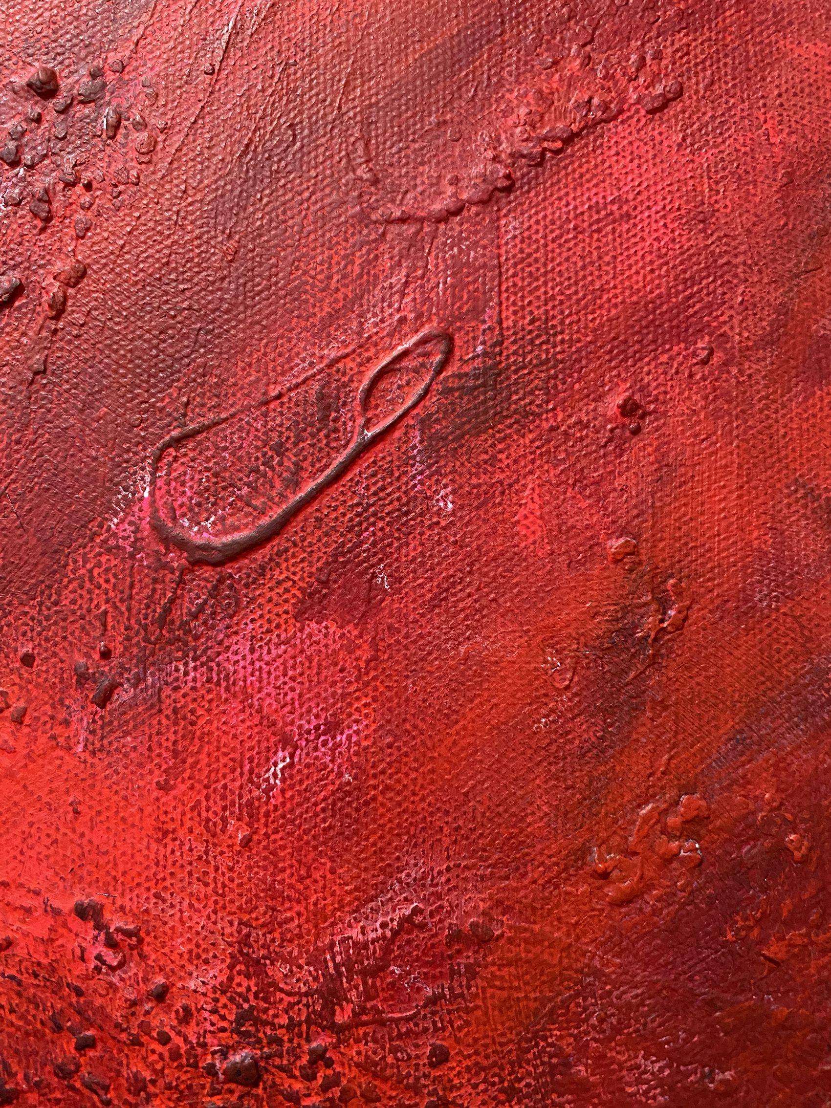 Peinture - « Red Field », acrylique sur toile 1