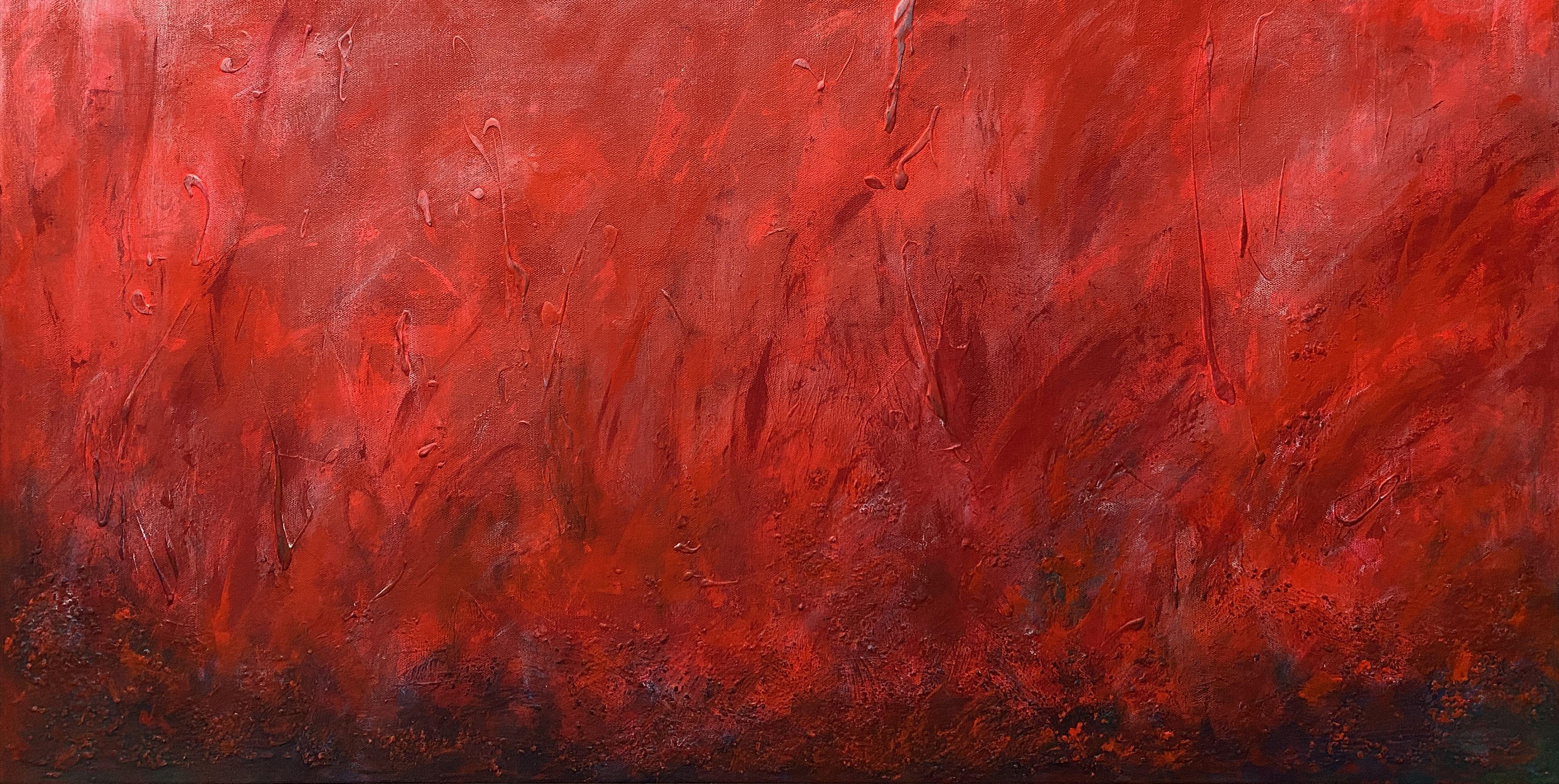 Peinture - « Red Field », acrylique sur toile 2