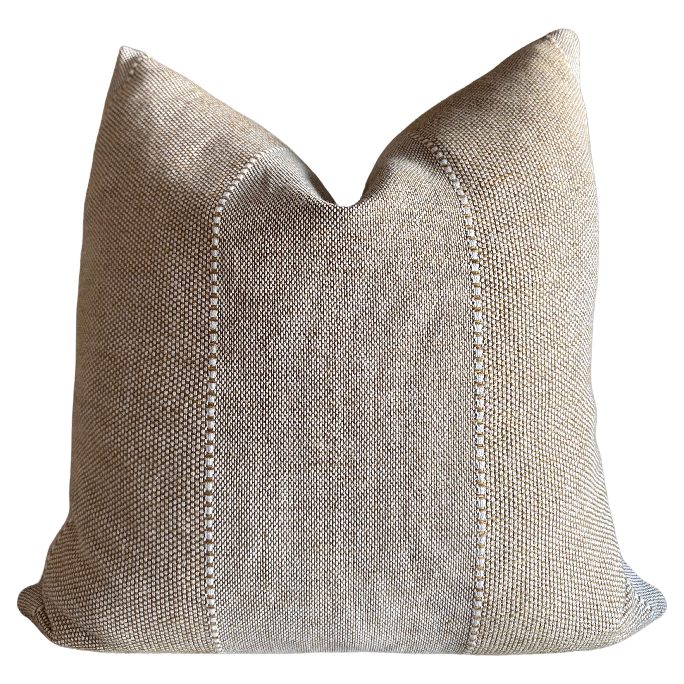 ZAK + FOX Linen Pillow with Down Insert In Ocre For Sale