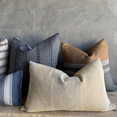 Zak & Fox Linen Woven Lumbar Pillow with Down Feather Insert