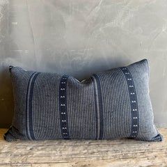 Zak & Fox Lumbar Blue Poncho Pillow with Down Insert