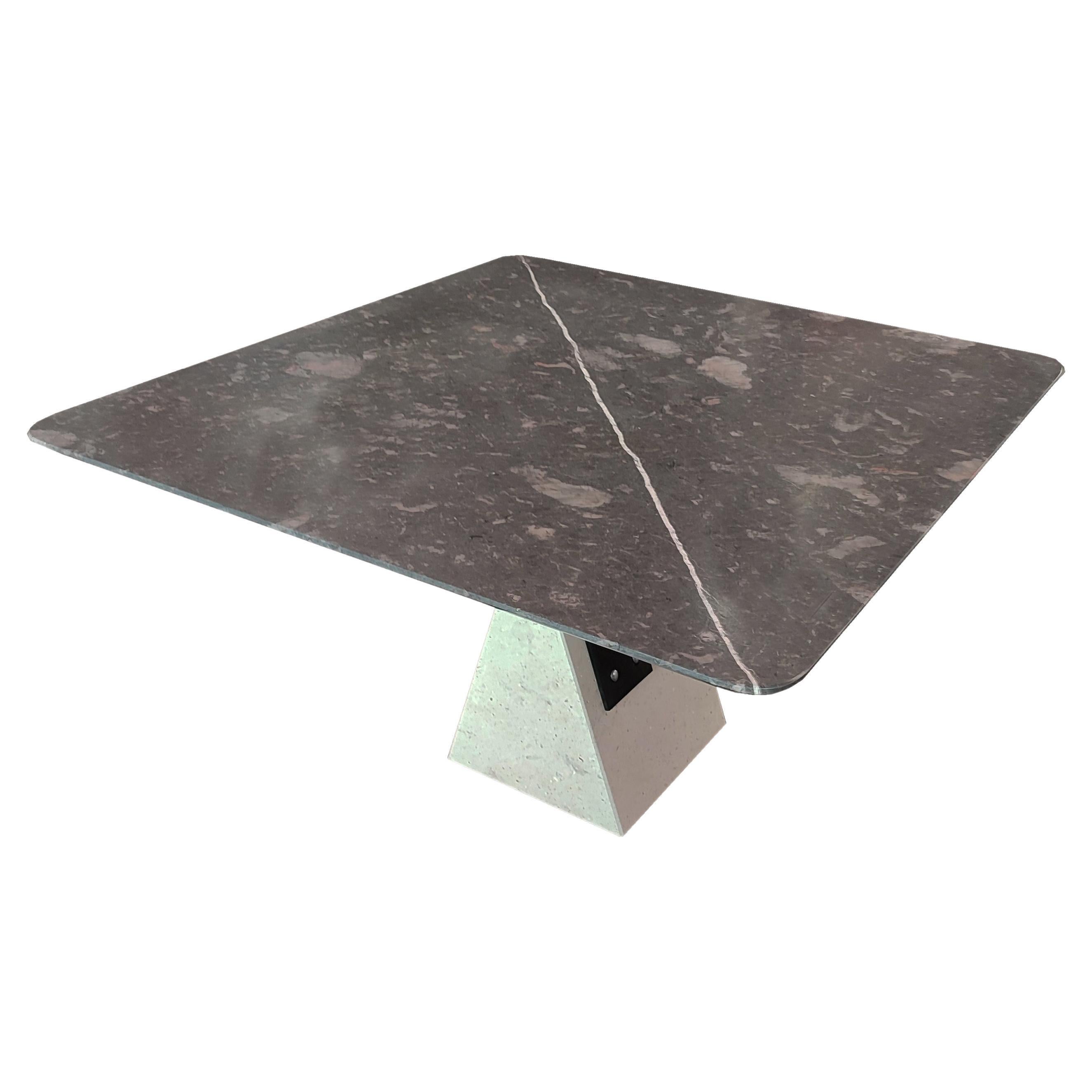 ZALEO Table de salle à manger contemporaine en marbre Campaspero & Purple Stone Meddel En stock