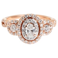 Zales Halo Diamond Engagement Ring in 14k Rose Gold I I1 1 CTW