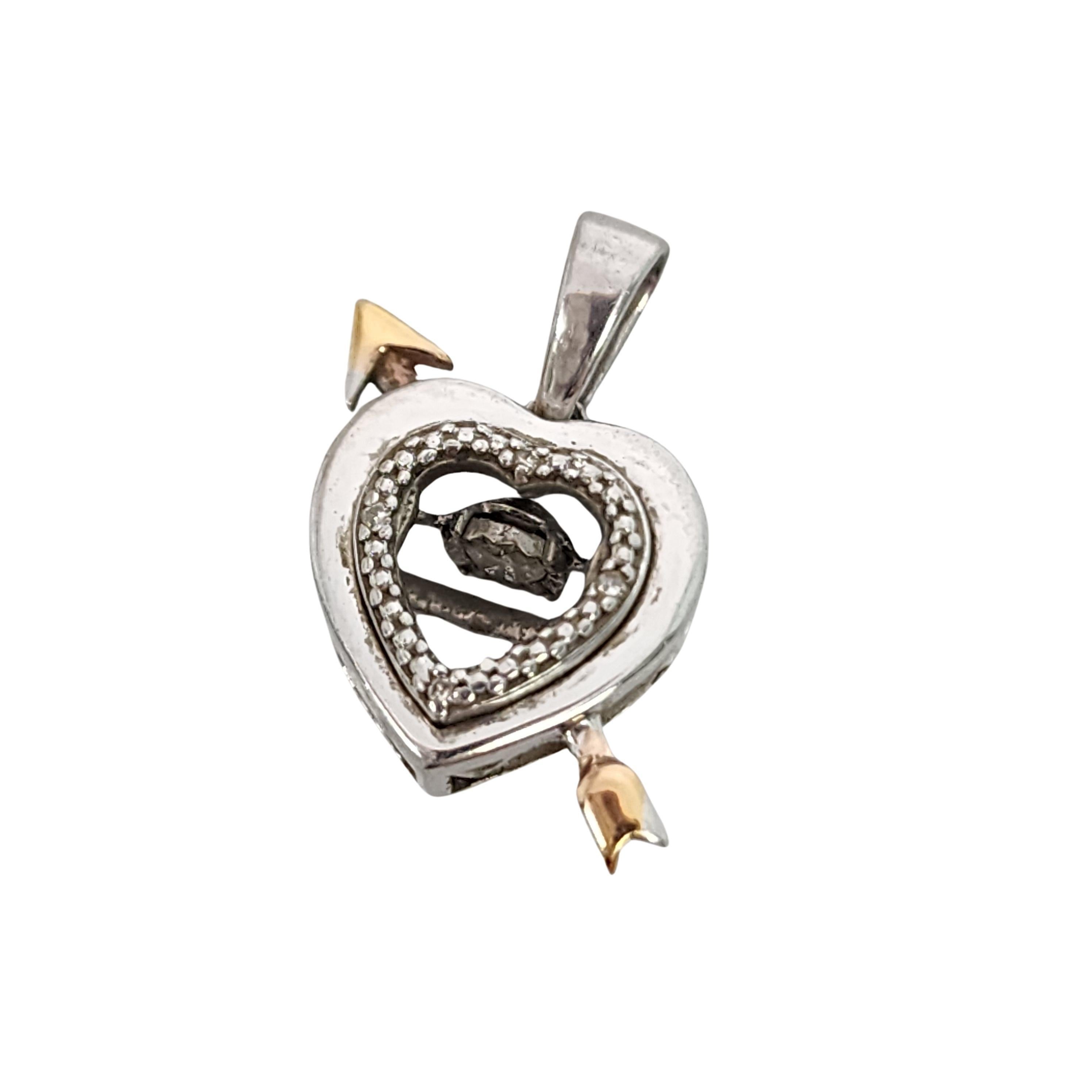 Zales Unstoppable Love Sterling 14K Plated Diamond Heart w/Arrow Pendant #16612 For Sale 1