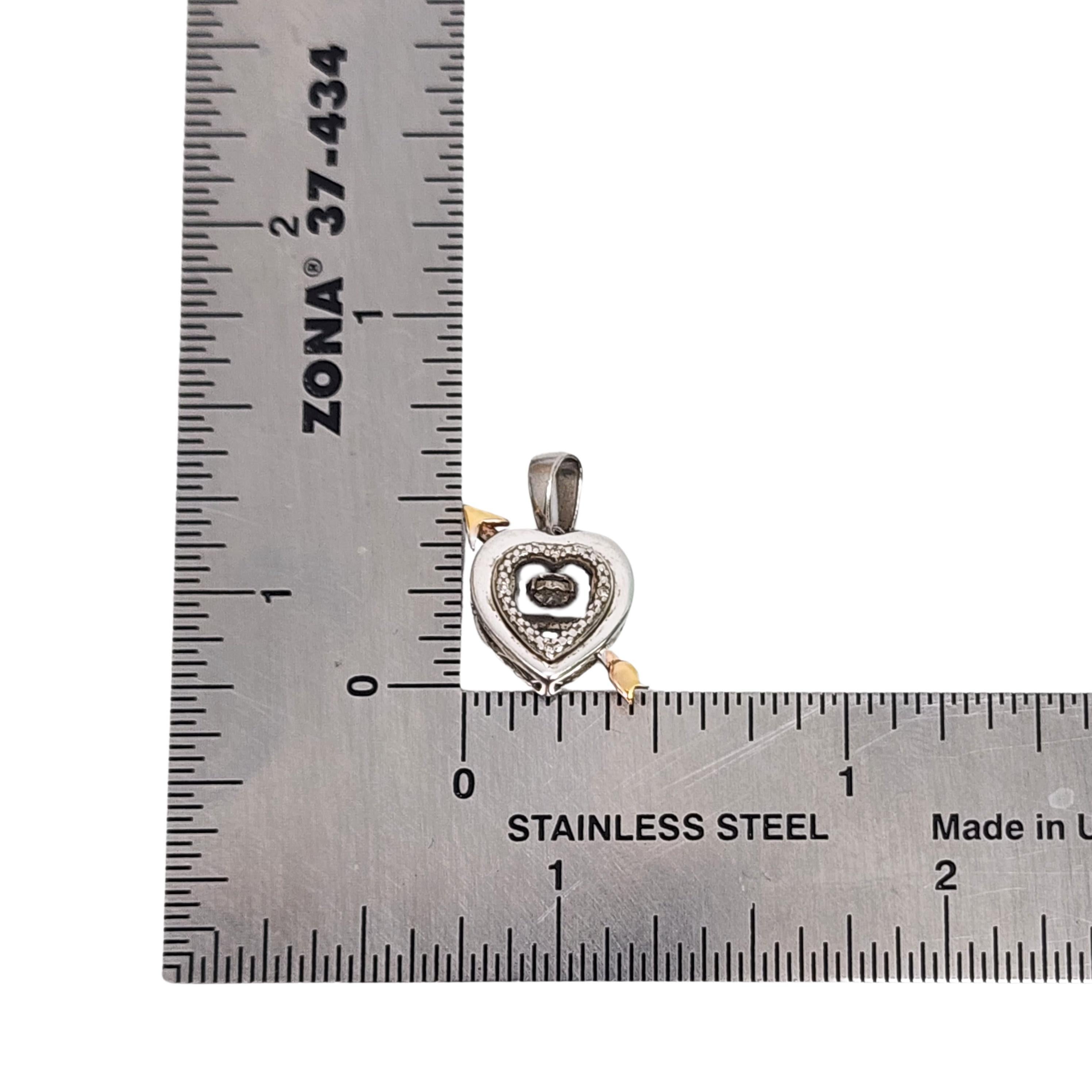 Zales Unstoppable Love Sterling 14K Plated Diamond Heart w/Arrow Pendant #16612 For Sale 3