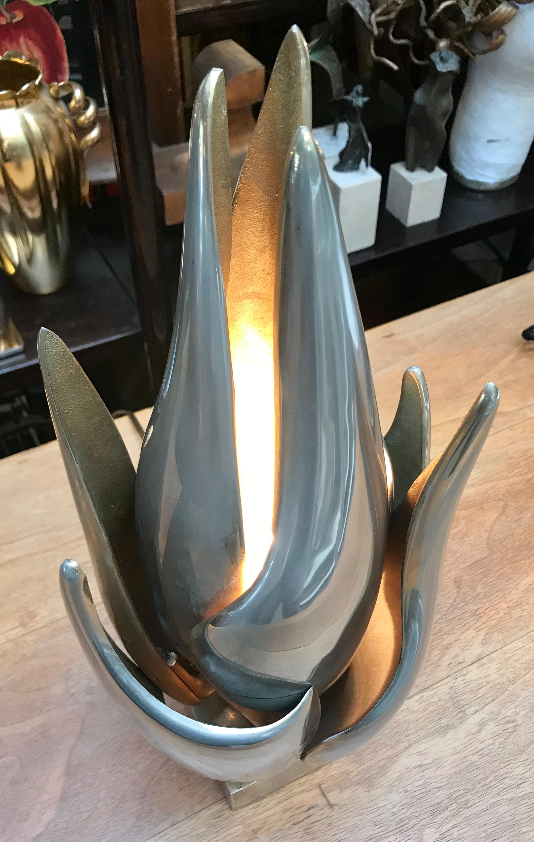 Zamak Lamp, Michel Armand, 1978 In Good Condition For Sale In Saint-Ouen, FR