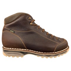 ZAMBERLAN Größe 9 Braune Schnürstiefel aus Leder mit Kontrastnähten