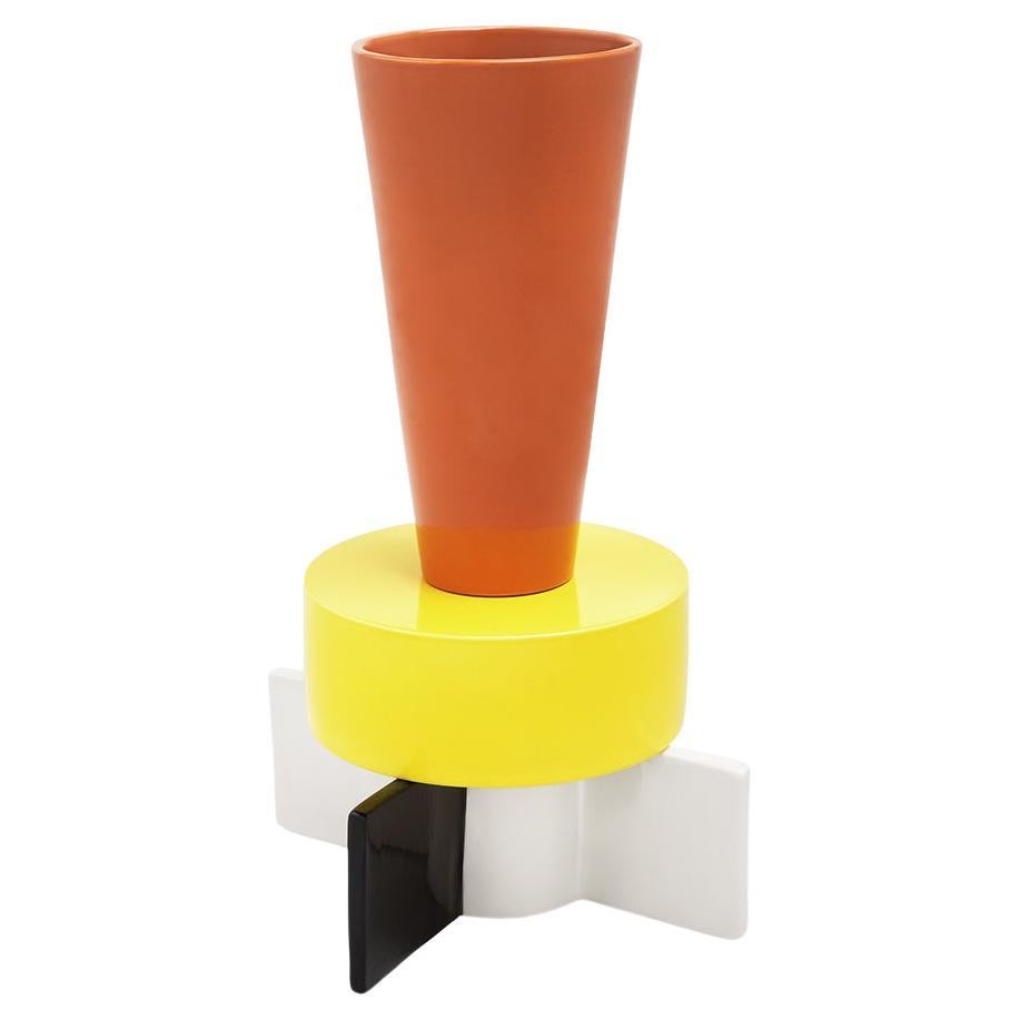 Zambesi Vase in Polychrome Ceramic by Gerard Taylor for Memphis Milano Collectio For Sale