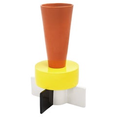 Zambesi Vase in Polychrome Ceramic by Gerard Taylor for Memphis Milano Collectio