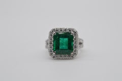 Zambian Em-Cut Emerald Ring 5.23 Carats Minor C.Dunaigre Certified Unworn