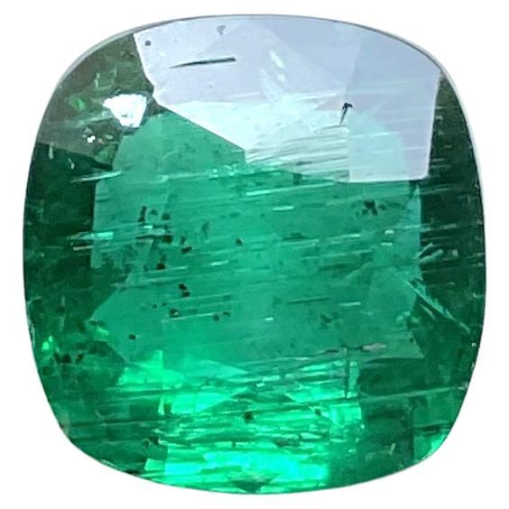 Zambian Emerald 2.40 Carats Cushion Cut Stone For Fine Jewelry Natural Gemstone