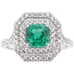 Zambian Emerald and Diamond Ring, 1.60 Carat