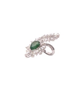 Zambian Emerald and Diamond Ring