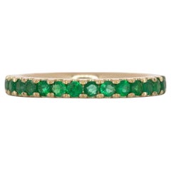 Zambian Emerald Band in Solid 14K Gold – Minimalist Green Emerald Fine Jewelry