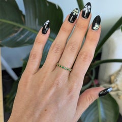 Zambian Emerald Band in Solid 14K Gold – Round Accents – A Timeless jewelry