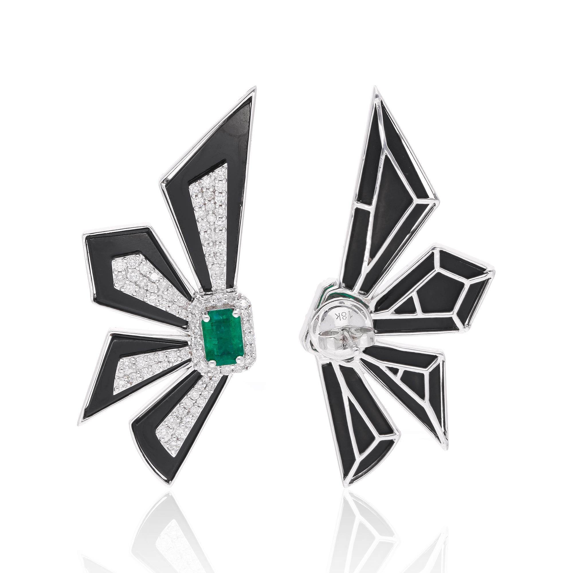 These Dainty Diamond Stud Earrings with 1.14 ct. Genuine Diamonds & 1.27 ct. Zambian Emerald are a promise of perfection and purity. These earrings are set in 14k Solid White Gold. You can choose these earrings in 10k/14k/18k Rose Gold/Yellow