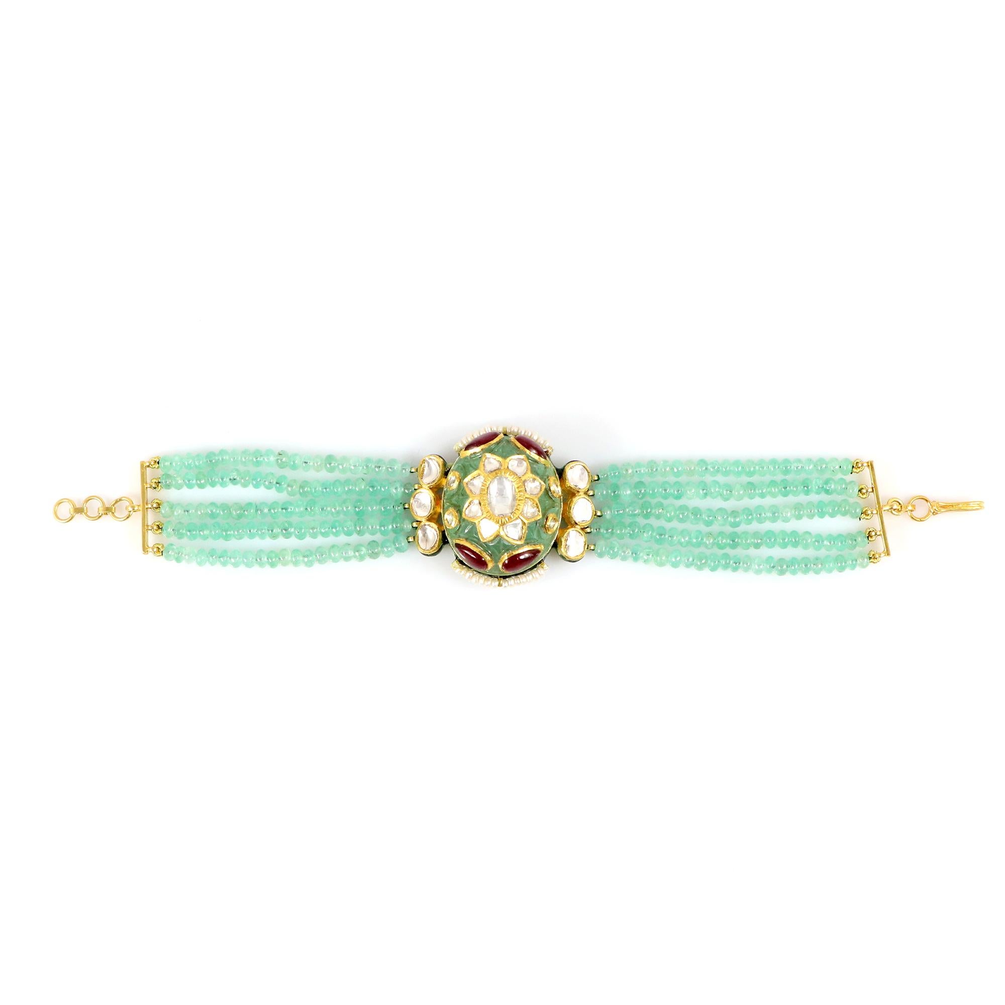 Modern Zambian Emerald Bracelet 0295 For Sale