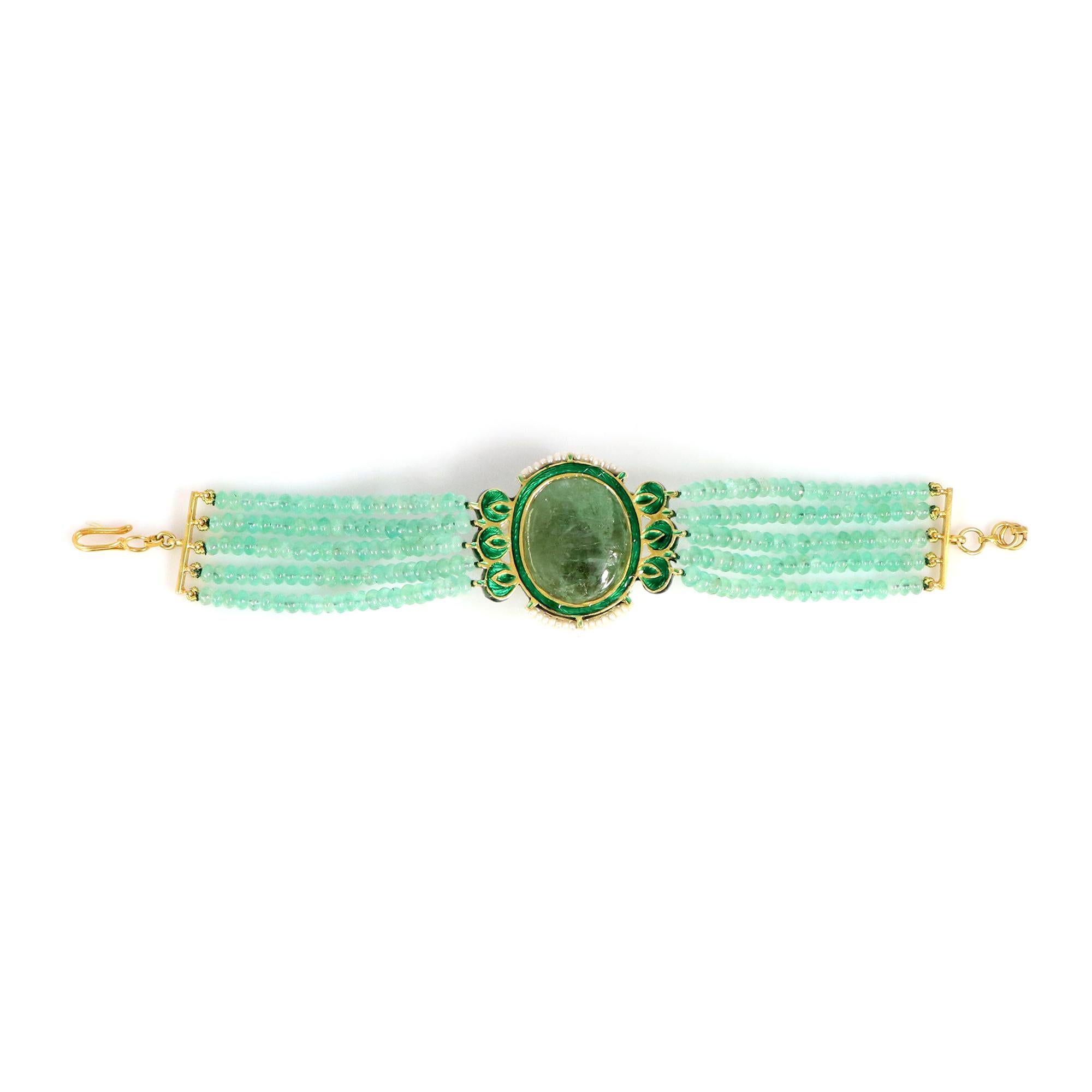 Uncut Zambian Emerald Bracelet 0295 For Sale