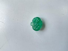 Zambian Emerald Carved Cabochon Antique Pendant Style Loose Gemstone for Jewelry