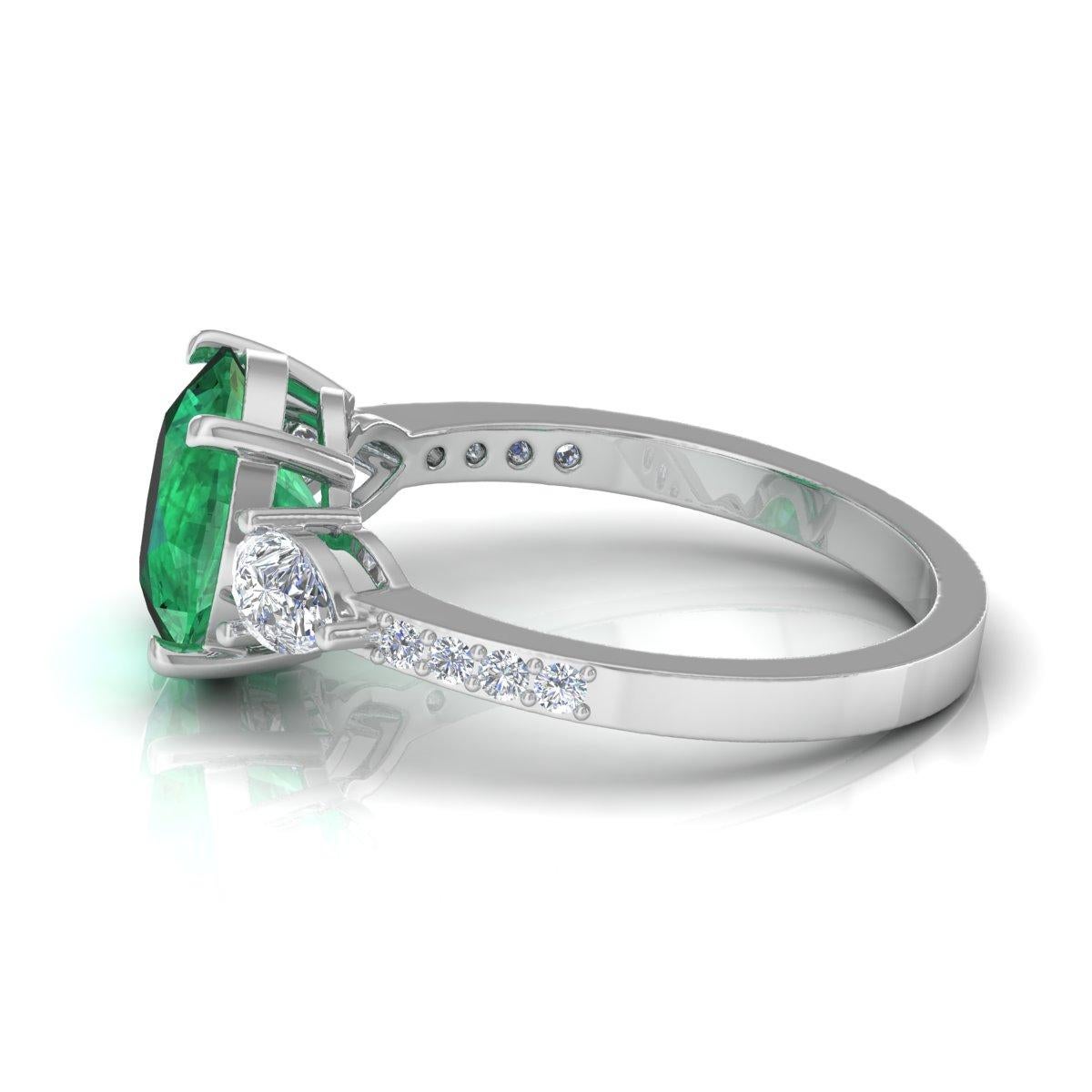 Item Code:- SER-21324A (14k)
Gross Wt :- 2.58 gm
14k Solid White Gold Wt :- 2.06 gm
Natural Diamond Wt :- 0.38 ct ( AVERAGE DIAMOND CLARITY SI1-SI2 & COLOR H-I )
Zambian Emerald Wt :- 2.22 ct
Ring Size :- 7 US & All size available

✦