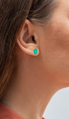 Boucles d'oreilles Emeraude de Zambie 2.38 Carats Or blanc 10K