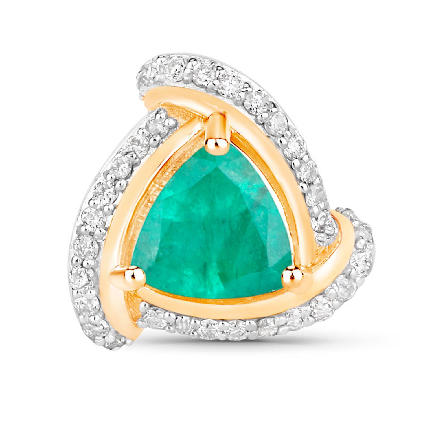 Contemporaneo Orecchini con smeraldo dello Zambia Diamanti 1,22 carati Oro giallo 14K in vendita