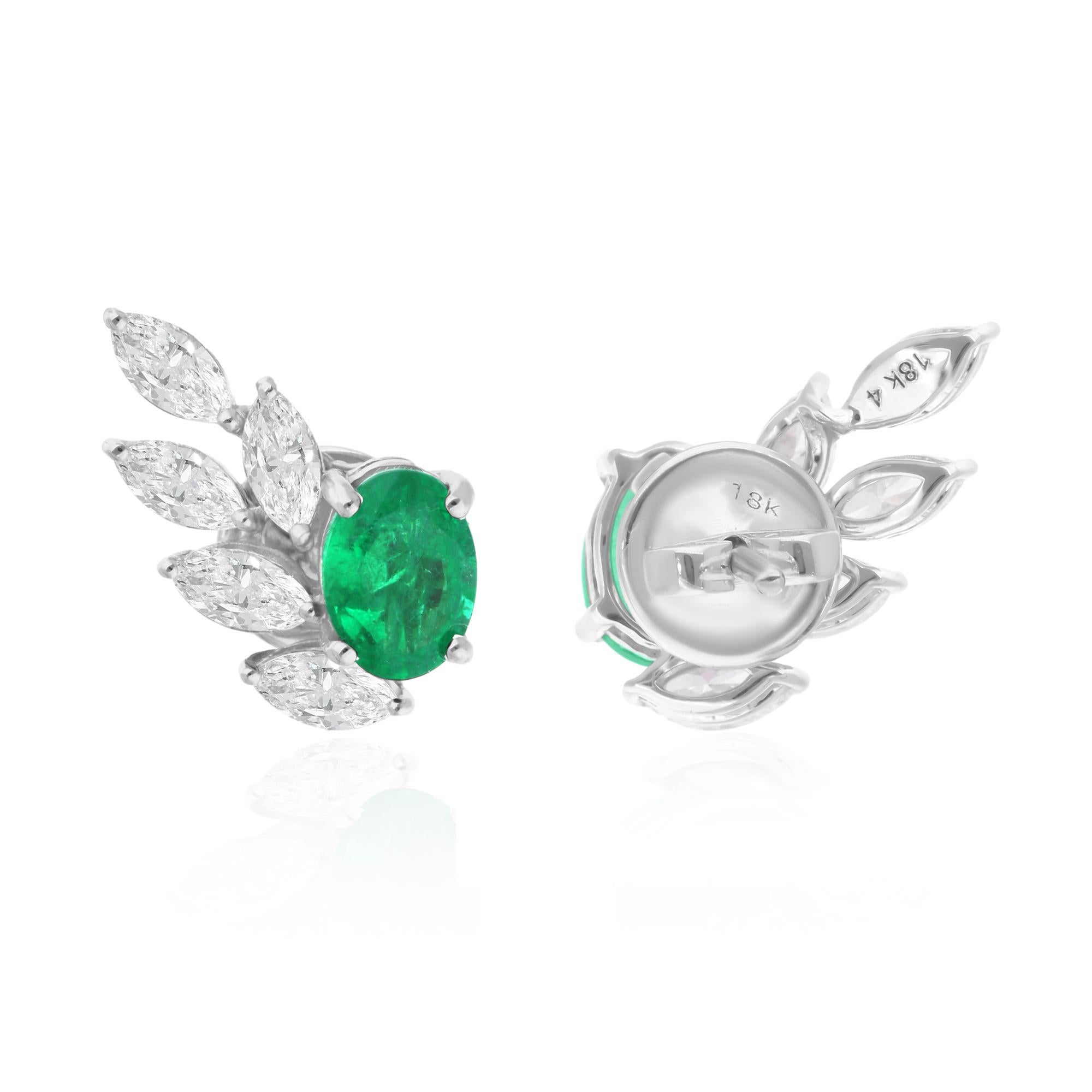 Cast from 18-karat gold, these exquisite earrings are handset with 1.70 carats Zambian emerald and 1.25 carats of sparkling diamonds.

FOLLOW SPECTRUM JEWELS storefront to view the latest collection & exclusive pieces. Spectrum Jewels is proudly
