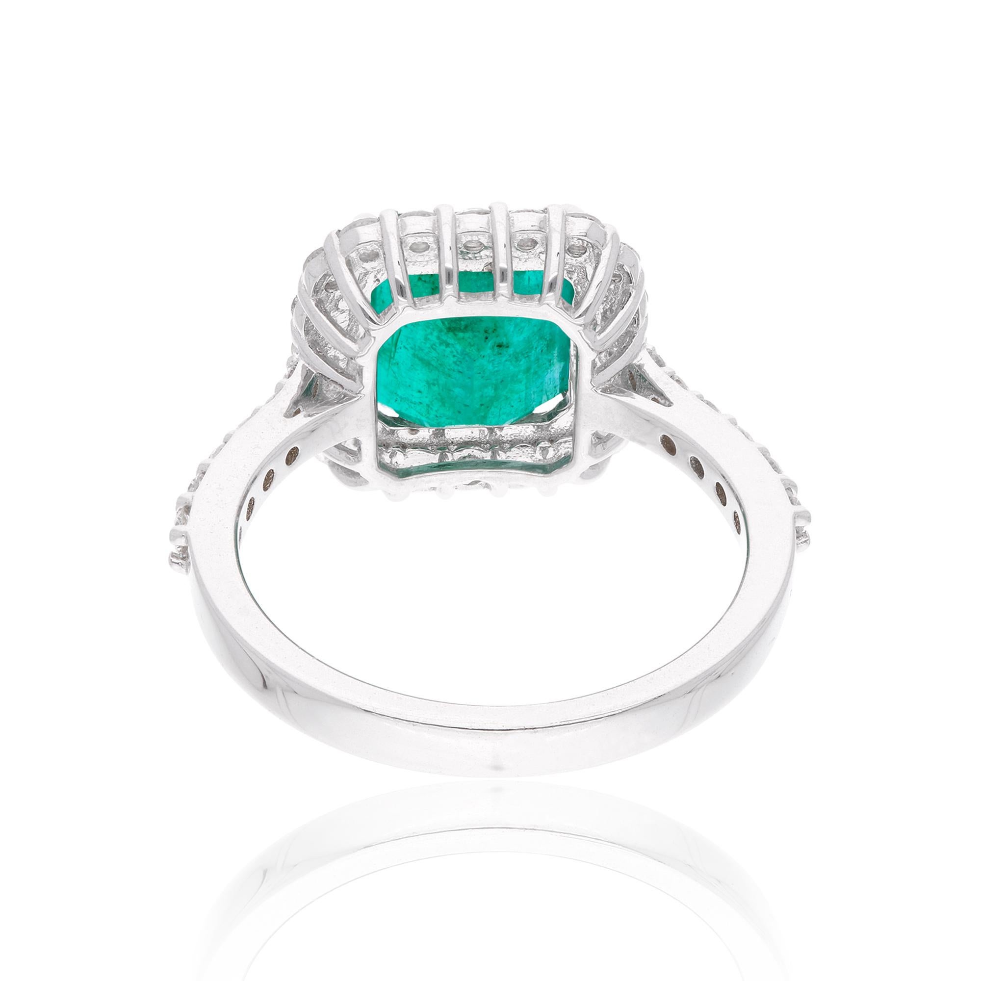 Looking for the perfect ring that will take your breath away? Look no further than this stunning Emerald Diamond Ring from our collection. Crafted with care and precision, this ring features a brilliant Emerald-cut Emerald that is sure to catch the