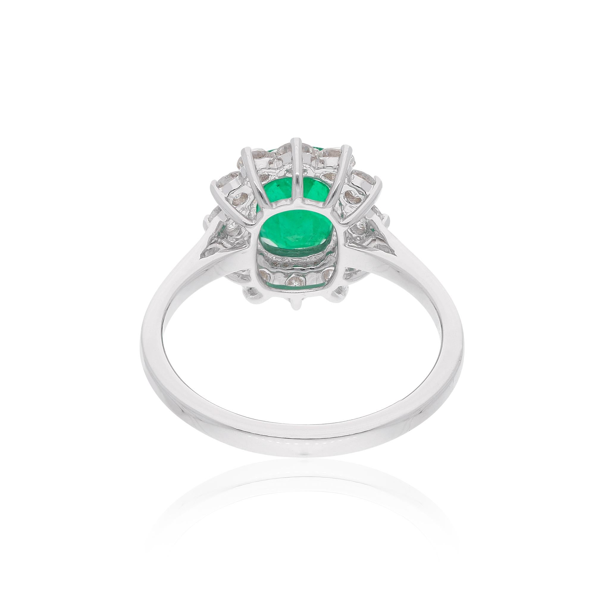 Item Code :- SER-22594
Gross Wt. :- 3.82 gm
18k White Gold Wt. :- 3.39 gm
Natural Diamond Wt. :- 0.75 Ct. ( AVERAGE DIAMOND CLARITY SI1-SI2 & COLOR H-I )
Emerald Wt. :- 1.40 Ct.
Ring Size :- 7 US & All size available

✦