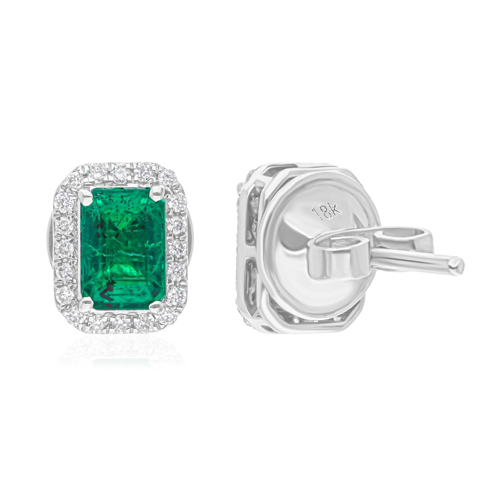 Cast from 14-karat gold, these exquisite earrings are handset with 1.10 carats Zambian emerald and 0.16 carats of sparkling diamonds.

FOLLOW SPECTRUM JEWELS storefront to view the latest collection & exclusive pieces. Spectrum Jewels is proudly