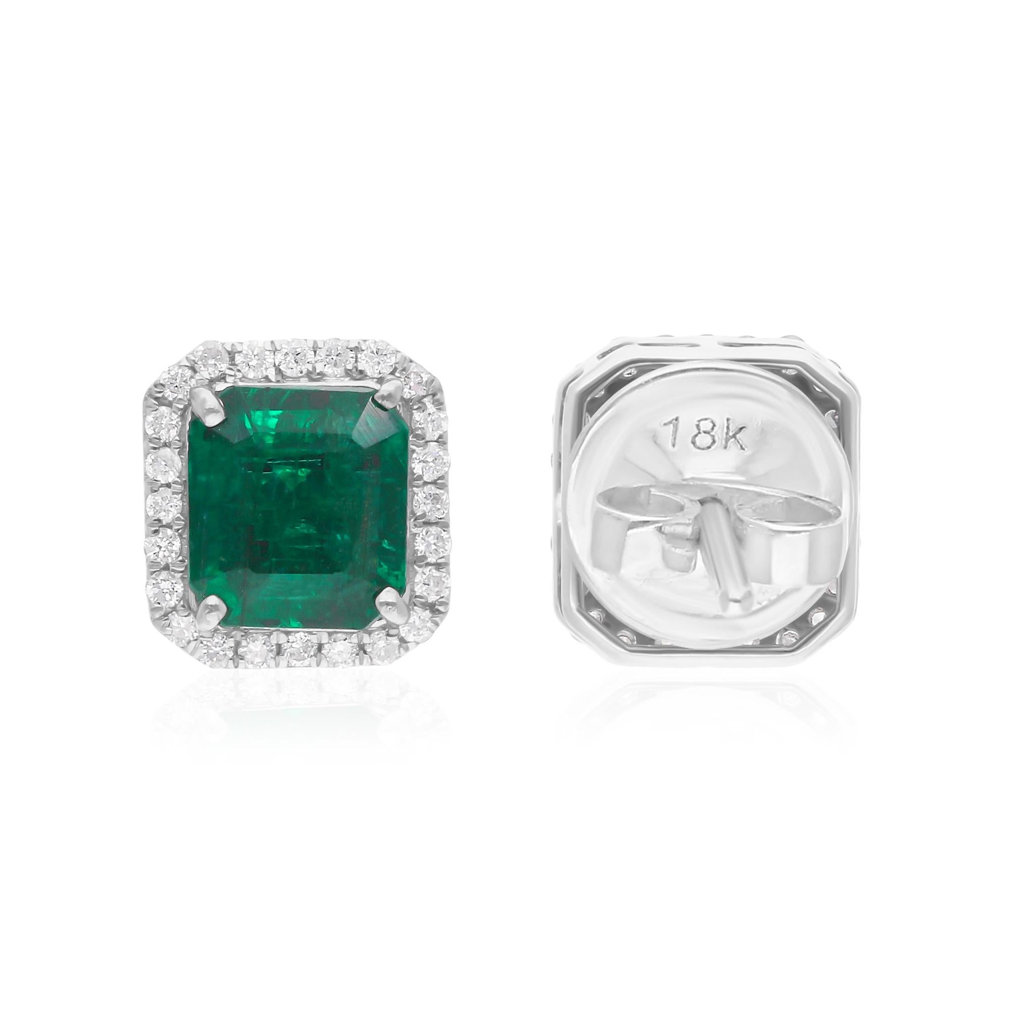 Cast from 18-karat gold, these exquisite earrings are handset with 1.68 carats Zambian emerald and 0.21 carats of sparkling diamonds.

FOLLOW SPECTRUM JEWELS storefront to view the latest collection & exclusive pieces. Spectrum Jewels is proudly