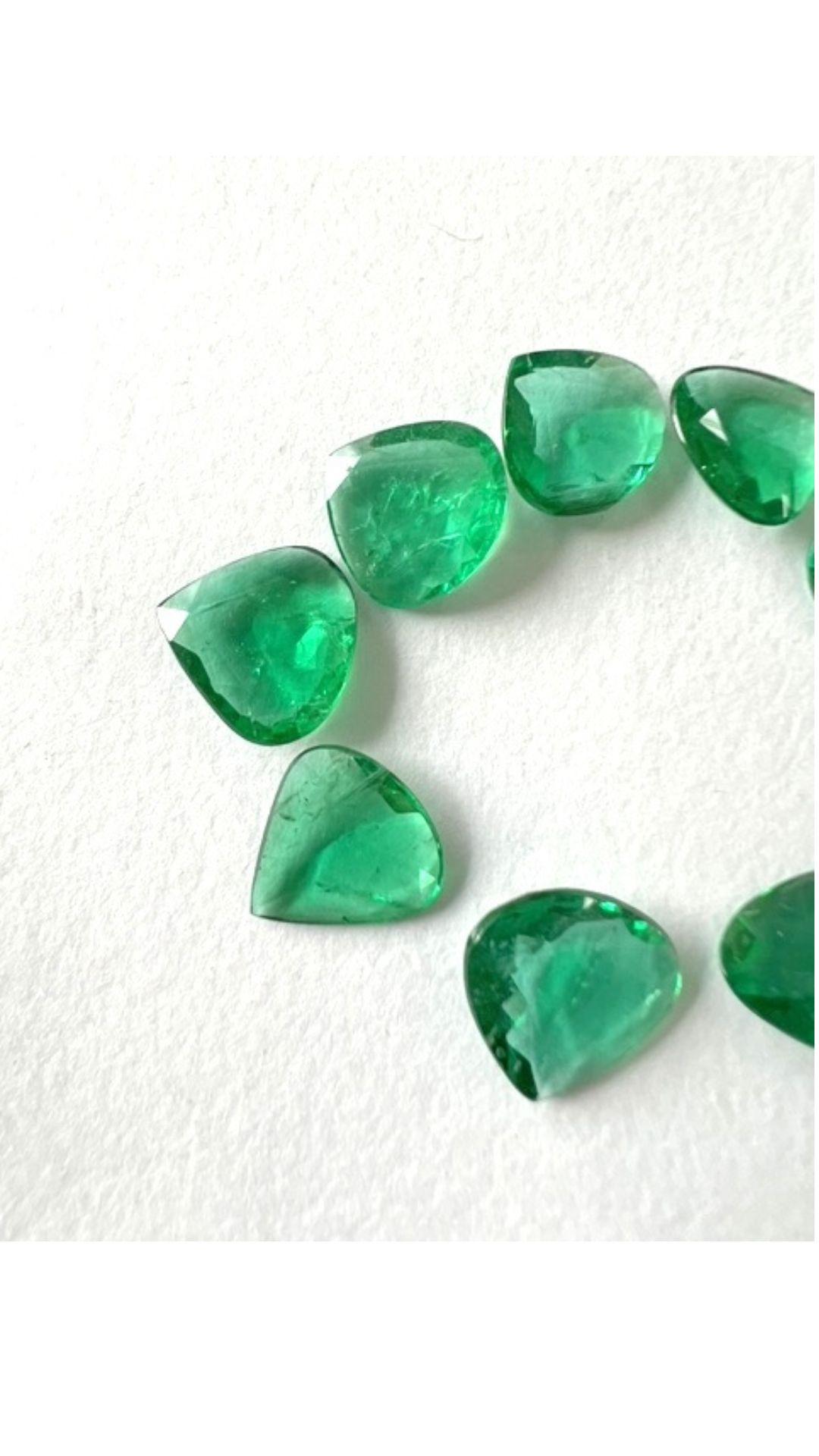 Heart Cut Zambian Emerald Heart Layout Suite Faceted Cut stone Loose Gemstone for Jewelry