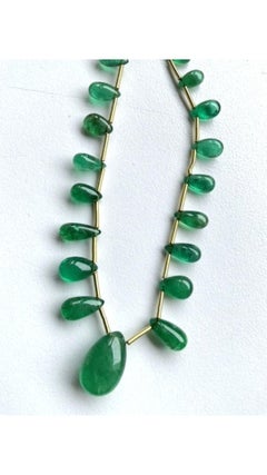 Zambian Emerald Layout Suite Smooth Drops Natural Gemstone for Fine Jewelry