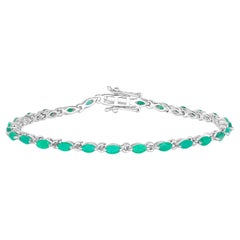 Bracciale A Link con smeraldo dello Zambia 3,23 carati A. Silver